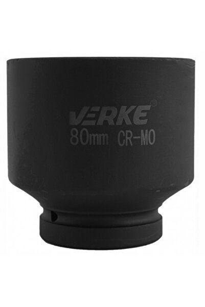 VERKE V39416 Cheie tubulară de impact hexagonală de 1 inch, 80 mm