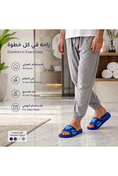 Generic Brand العنوان：شبشب يومي للرجال خفيف الوزن ومتين، تصميم حزام عريض، منا...