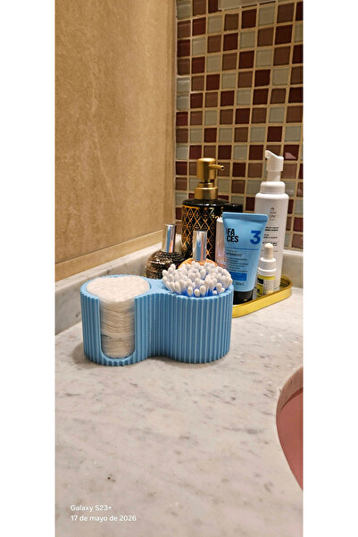 DU&ER Cotton and Ear Swab Organizer Pad and Swab Holder Bathroom Organizer