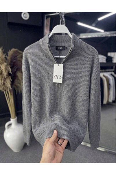 zs zaos fashion Men's Long-Sleeved Winter Thick Stand-Up Collar Regular Fit B...