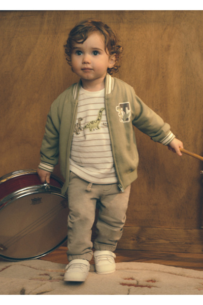 MAYORAL Baby Boy Green Bomber Jacket Sweathirt 2427
