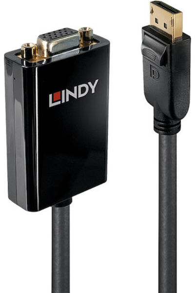 LİNDY Μετατροπέας DisplayPort αρσενικό σε VGA αρσενικό 1 τεμάχιο 41006