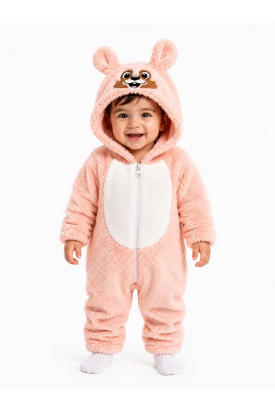 Chicsy Baby Tatlı Kız Bebek Welsoft Tulum Hayvan Yüzü Nakışlı Kulaklı Kapüşon...