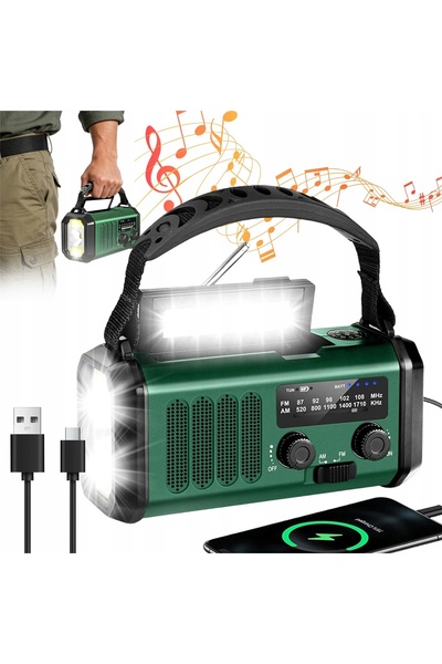 bedee Radio solar, radio portabil, radio meteo de supraviețuire, pentru drume...