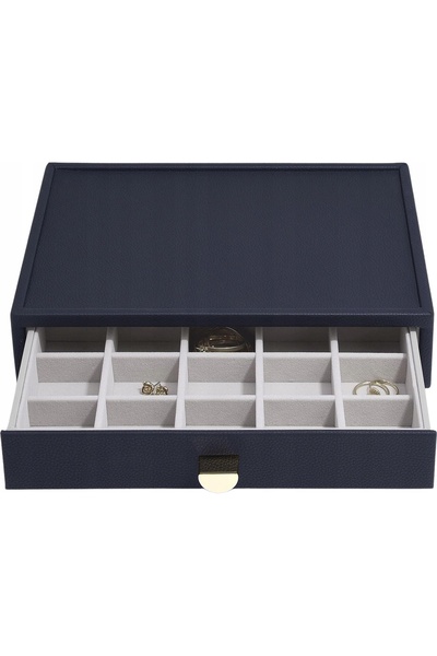 STACKERS Cutie de bijuterii cu sertar Pebble Classic albastru marin