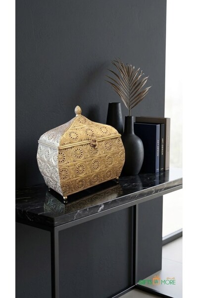 PANALI Pnl-Mg127 m Gold Metal Decorative Box