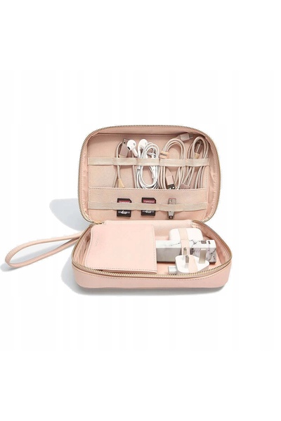 STACKERS Husă de călătorie pentru încărcătoare și căști (Roz)