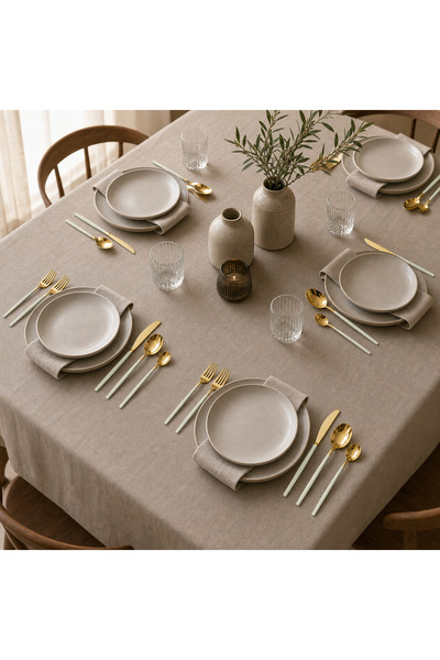 MODALITE Set de tacâmuri, 24 de piese din inox pentru 6 persoane, verde cu auriu