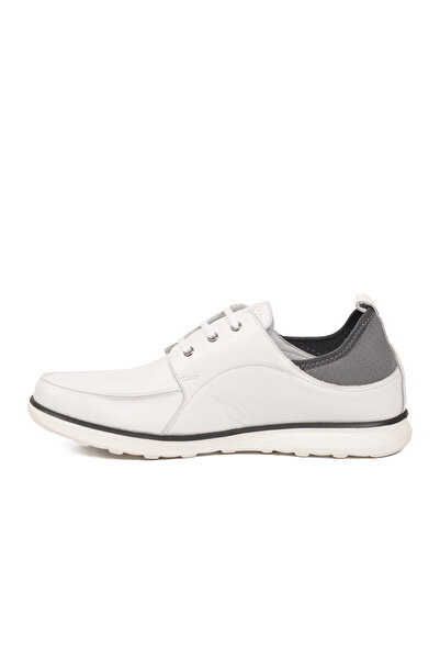 Voyager White Genuine Leather Comfortable Sole Lace-Up Men's Casual Shoes Sen...