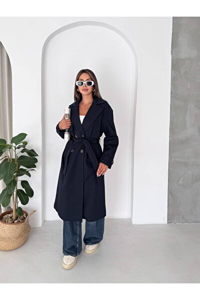Ekim Store Windbreaker Detailed Belted Long Trench Coat