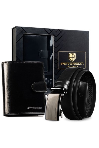 Peterson Portofel din piele naturală, curea automată, set cadou