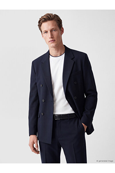 LC Waikiki Southblue Navy Blue Relax Fit Men's Blazer Jacket