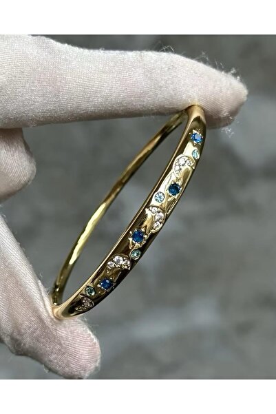SWANOVAJEWELRY Premium 14K Taşlı Kelepçe Bileklik