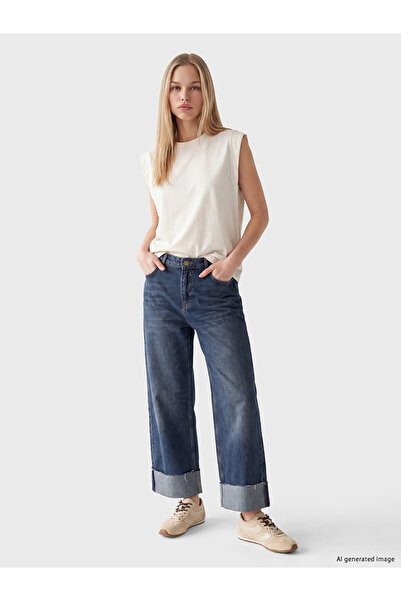 LC Waikiki Lcw Jeans Indigo Wideleg Women's Jean Pants