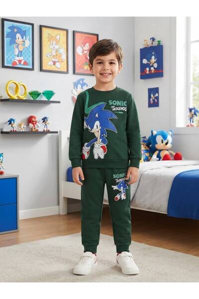 Sonic Baskılı Erkek Çocuk Eşofman Takımı