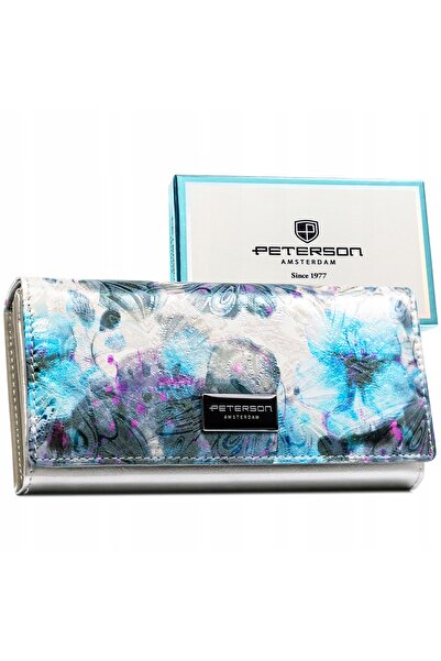 Peterson Portofel de damă mare, floral, cu spațiu pentru bani și carduri, RFID