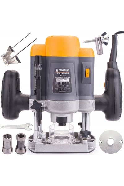 Powermat Mașină de frezat canturi reglabilă de 2000W, 6/8mm