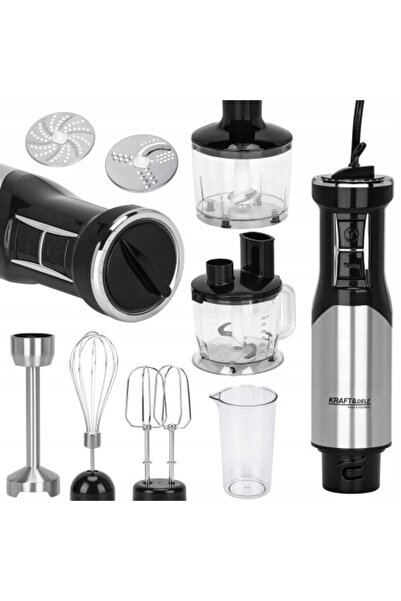 Kraft&dele KRAFTDELE BLENDER DE BUCĂTĂRIE 1500W + ACCESORII 11 piese. ARGINTI...