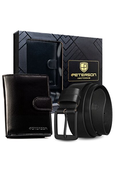 Peterson Portofel din piele, curea pentru pantaloni, SET, elegant, cadou