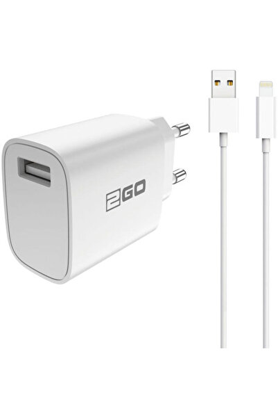 2go Φορτιστής με θύρα USB-A και καλώδιο Lightning, λευκό (797253)