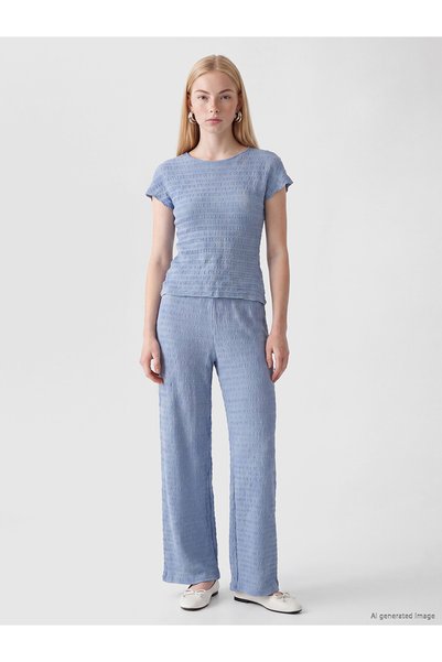 LC Waikiki Nevavm Xside Indigo Raschel Straight Comfortable & Relax Wide Leg ...