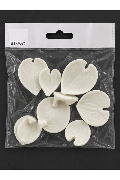 Adana Pasta Malzemeleri Bt-7071 Leaf Veining Silicone Mold 8 Pieces 5-4-3 cm
