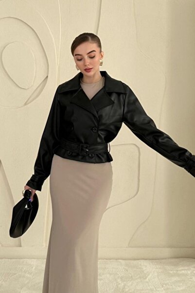 LUMU Black Belted Leather Jacket