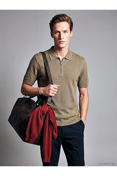 LC Waikiki Nevavm with a Difference of Opinion Southblue Khaki Knitwear Plain...