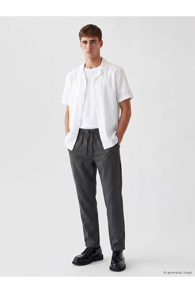 LC Waikiki Lcw Vision Green Regular Fit Men's Trousers with Elastic Waist