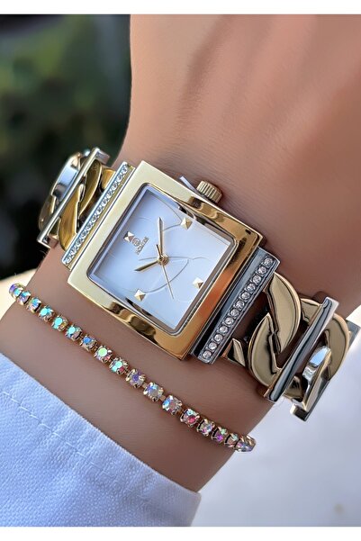 Homies Original-Women's Wristwatch - Gold Silver Color - Adjustable Steel Ban...