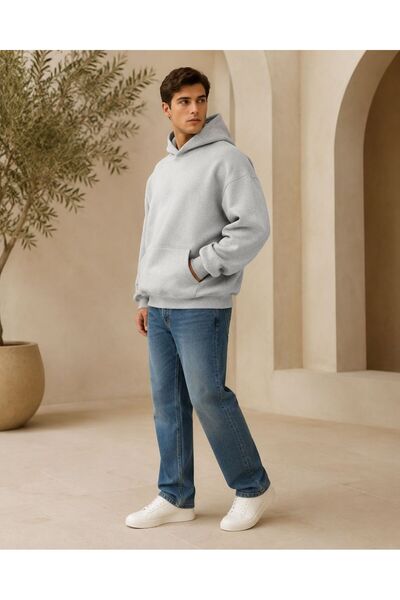 ZEMLİYA Unisex Oversize Φούτερ με κουκούλα σε casual street style