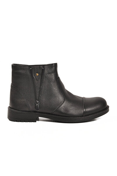 AYAKMOD Black Genuine Leather Men's Chelsea Boots with Fur Inside and Non-Sli...