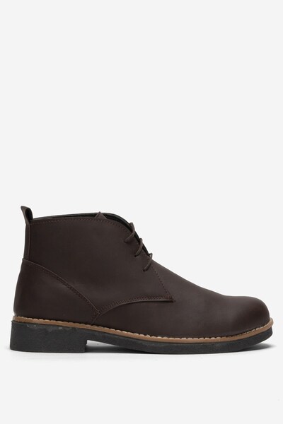 Jagulep Classic Lace-Up Men's Ankle Boots Brown