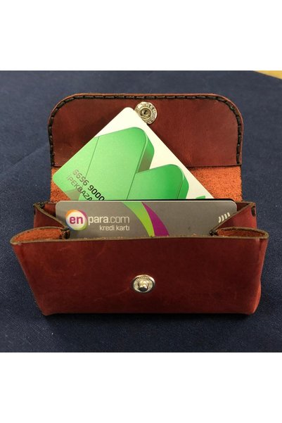 ipekbazaar Set de confecționare suport de carduri din piele DIY Perga, Kit de suport de carduri pentru portofel, orizontal, lucrat manual, pentru bărbați și femei