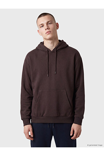 LC Waikiki Xside Mürdüm Men's Thick Hoodie