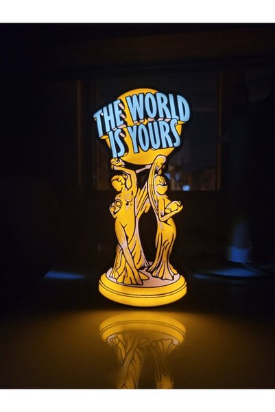 Cypnova Scarface World Is Yours Lightbox – Işıklı Dekoratif Heykel Tasarımı
