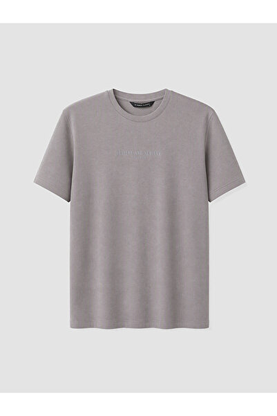 LC Waikiki Lcwaikiki Classic Gray Crew Neck Interlock Men's T-Shirt