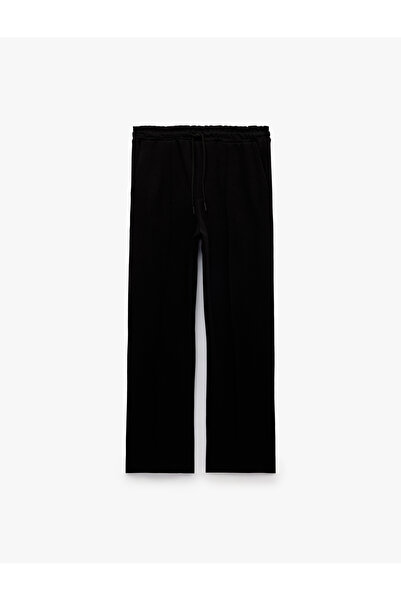 Koton Cotton Pocketed Three-Thread Comfortable Fit Wide Leg Sports Sweatpants