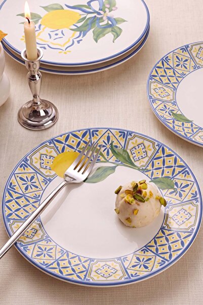 Rivaİstanbul Limon Bliss Aegean Cake Plate 4-Piece Cake & Presentation Plate ...