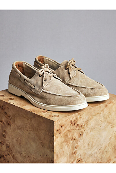 LC Waikiki Lcw Steps Beige Lace-Up Suede Men's Loafer