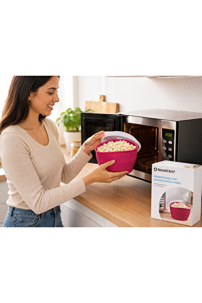 Generic Brand SILVERCREST® Microwave Popcorn Container with Lid, Reusable Pop...