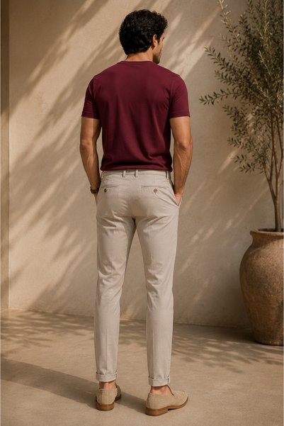 Evrano Timeless Elegance بنطلون قماش عصري بقصة ضيقة