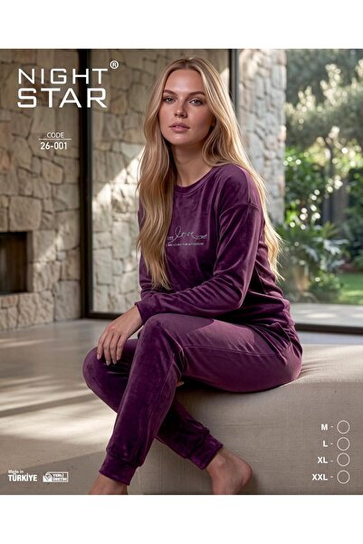 Night Star Velvet Plum Pajama Set