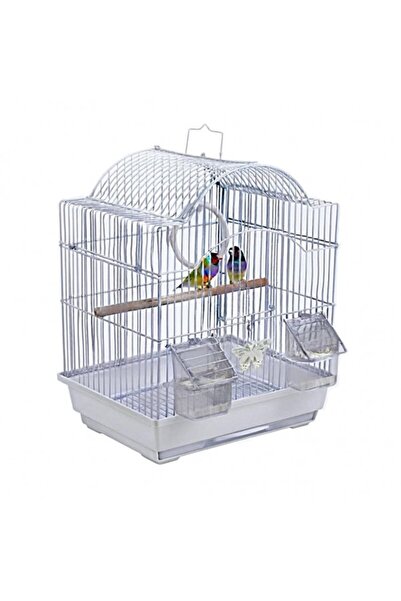 Golden cat Premium White Decorative Bird Cage 30 x 26 x 39 cm with Arch Roof ...