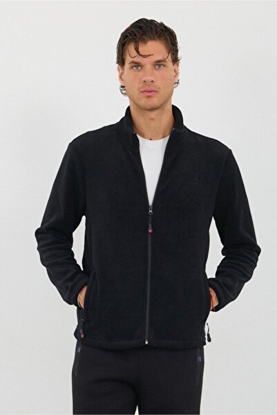 Shooter Sportswear Black Men's Stand Collar Zippered Fleece Top