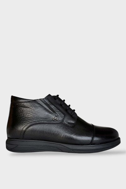 Jagulep Genuine Leather Non-Slip Rubber Sole Zippered Men's Boots Black