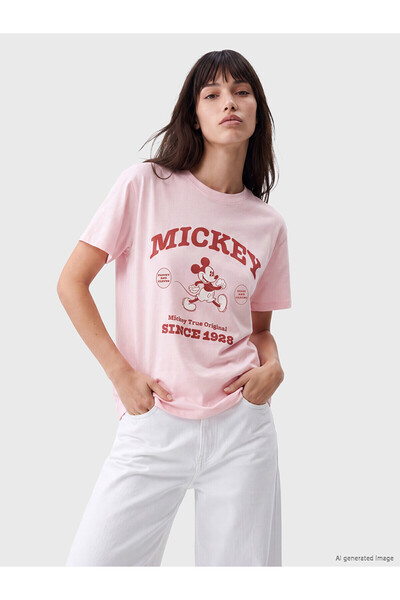LC Waikiki Xside Pink Printed 100% Cotton Women's T-Shirt