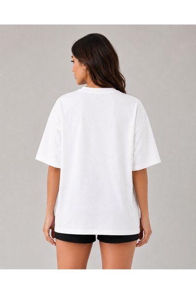 fingerjewerly Manifest Star in You Printed Oversize T-Shirt Unisex 80% Cotton Boxy Fit Streetwear T-Shirt Thick Textured