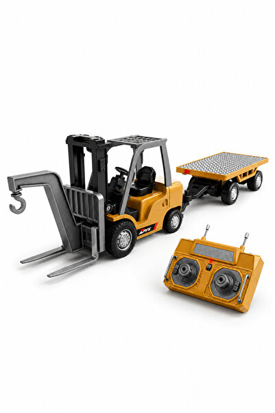 craftivio Uzaktan Kumandalı Şarjlı Mini Forklift 1:64 Ölçek Römorklu Oyuncak ...