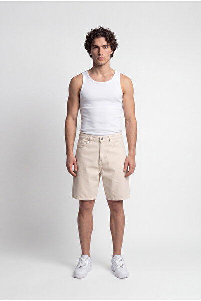 Machinist Men's Boyfriend Basic Jean Shorts Ecru